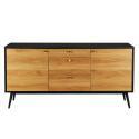 Buffet effetto legno chiaro 2 ante 3 cassetti 150 cm stile scandinavo