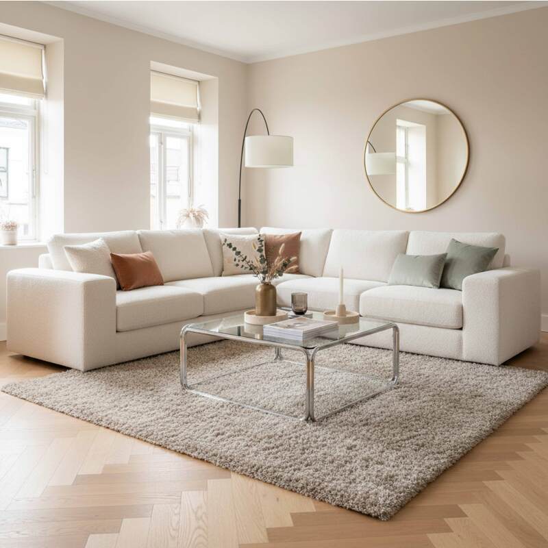 Tavolino da salotto in vetro temperato quadrato 90x90 cm