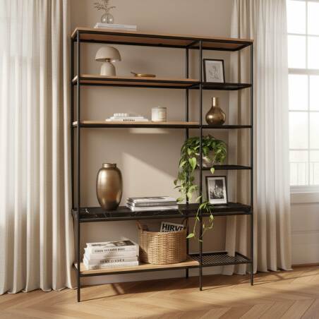 Libreria in marmo e metallo 162 x 109 cm