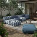 Poltrona a righe per divano modulare da esterno
