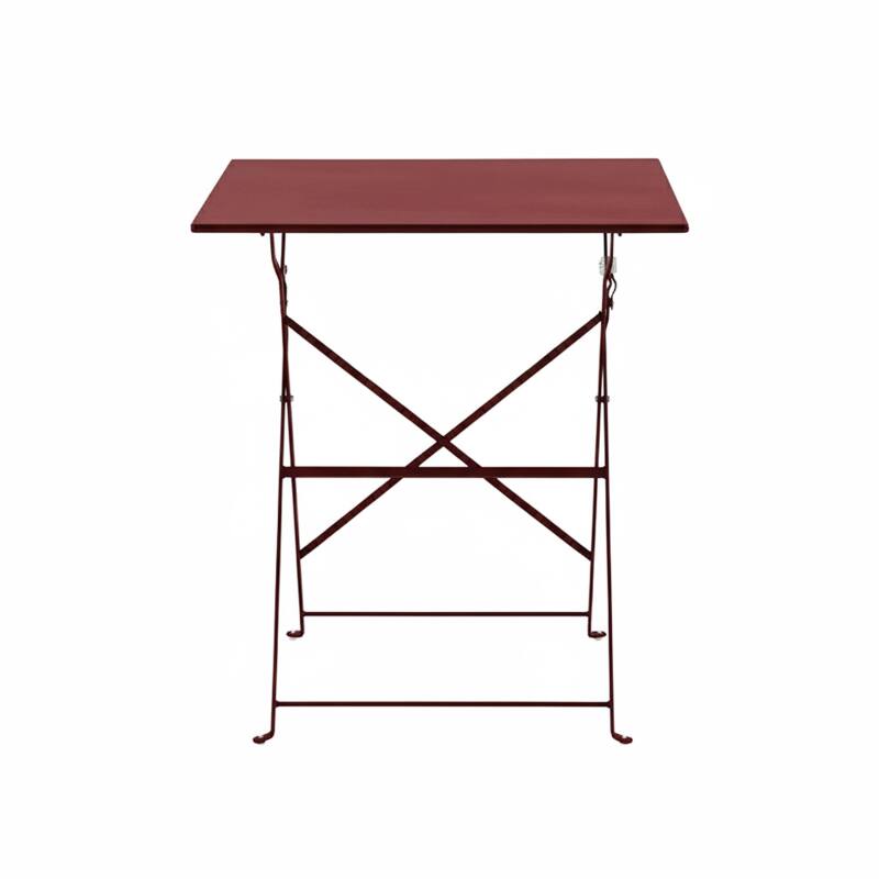 Tavolo da giardino bistrot quadrato pieghevole in metallo per 2 persone 60x60 cm (2/4)