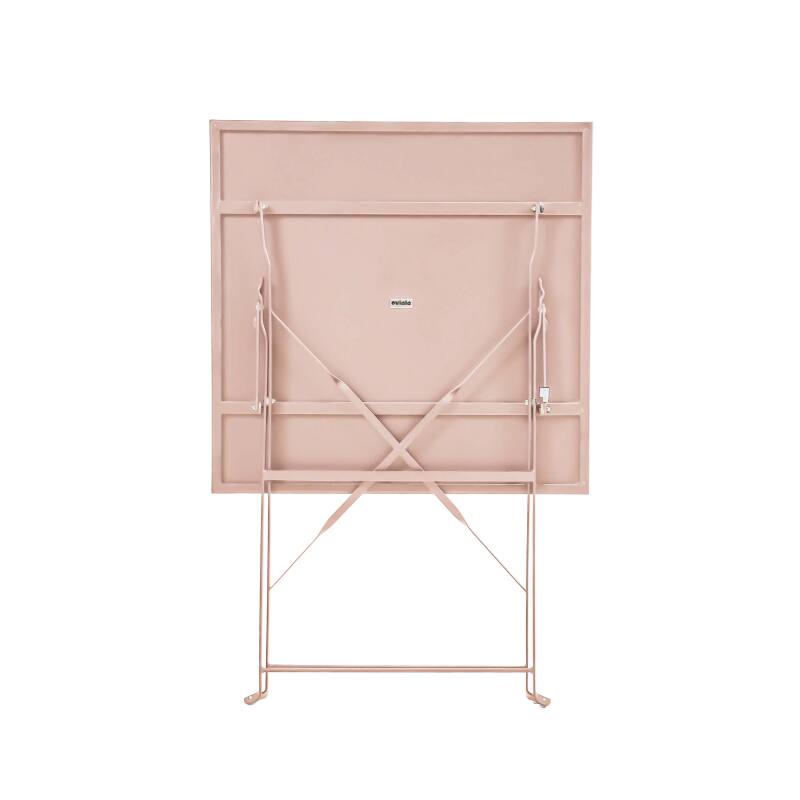 Tavolo da giardino bistrot quadrato pieghevole in metallo per 2 persone 60x60 cm