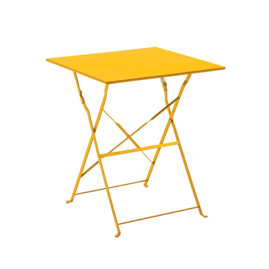 Tavolo da giardino bistrot quadrato pieghevole in metallo per 2 persone 60x60 cm | Oviala