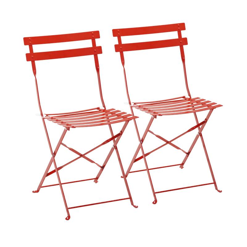 Sedie da giardino bistrot in metallo pieghevoli - Set di 2