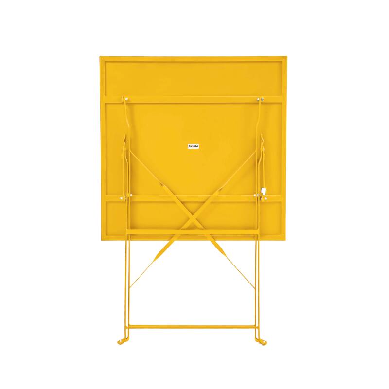 Tavolo da giardino bistrot quadrato pieghevole in metallo 60x60 cm e 2 sedie pieghevoli (4/7)