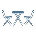 Tavolo da giardino bistrot quadrato pieghevole in metallo 60x60 cm e 2 sedie pieghevoli