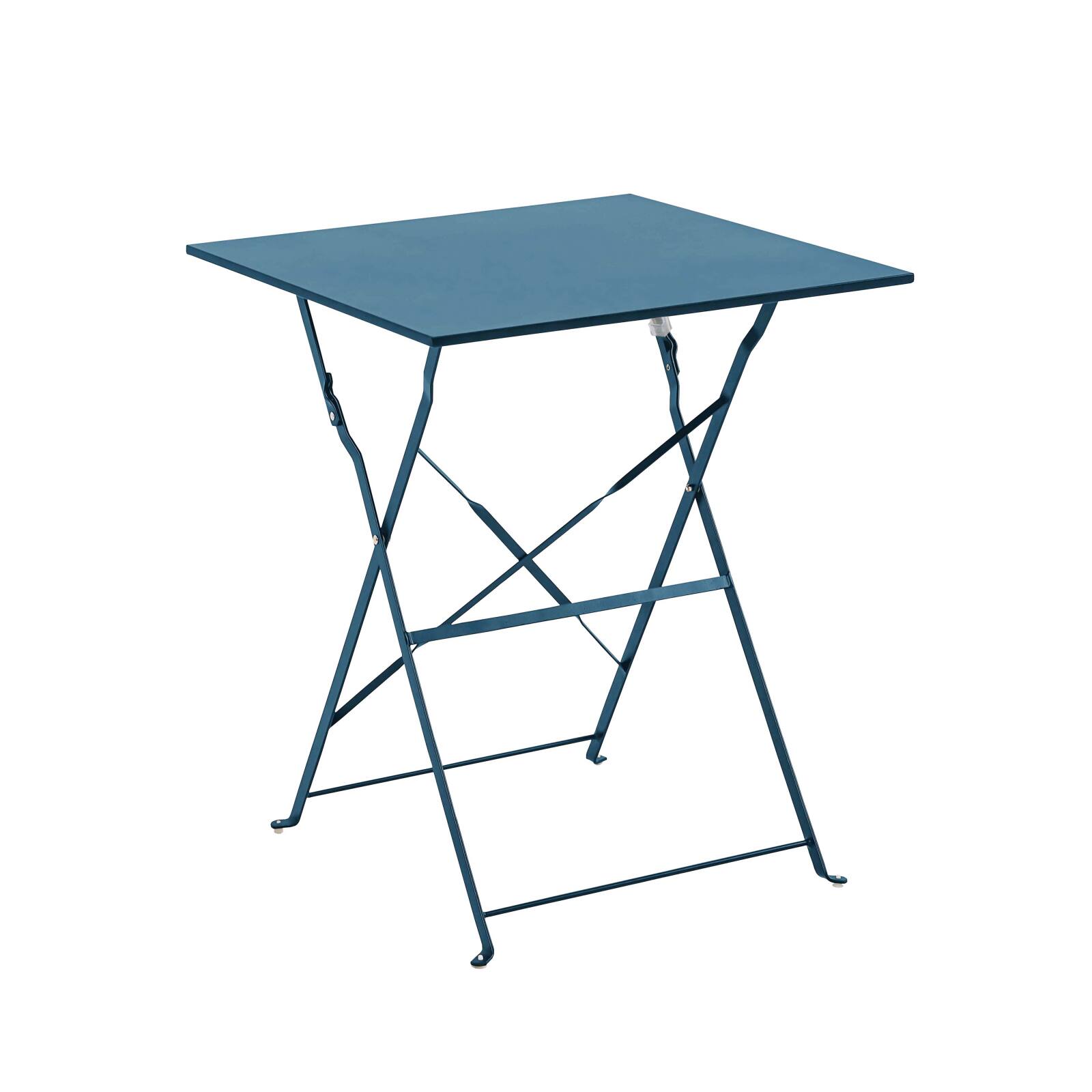 Tavolo da giardino bistrot quadrato pieghevole in metallo 60x60 cm e 2 sedie pieghevoli