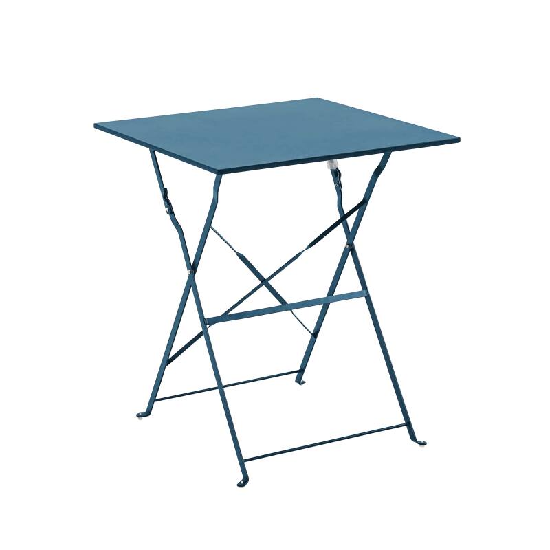 Tavolo da giardino bistrot quadrato pieghevole in metallo 60x60 cm e 2 sedie pieghevoli (3/7)
