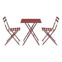 Tavolo da giardino bistrot quadrato pieghevole in metallo 60x60 cm e 2 sedie pieghevoli
