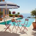 Tavolo da giardino bistrot quadrato pieghevole in metallo 60x60 cm e 2 sedie pieghevoli