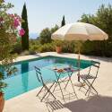 Tavolo da giardino bistrot quadrato pieghevole in metallo 60x60 cm e 2 sedie pieghevoli