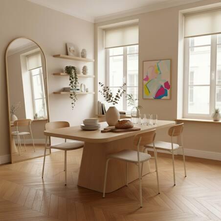 Tavolo da pranzo effetto legno per 4 persone