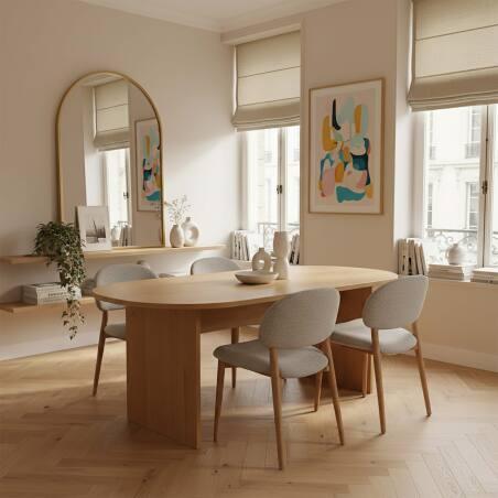 Tavolo da pranzo ovale in effetto legno FSC® per 8 persone