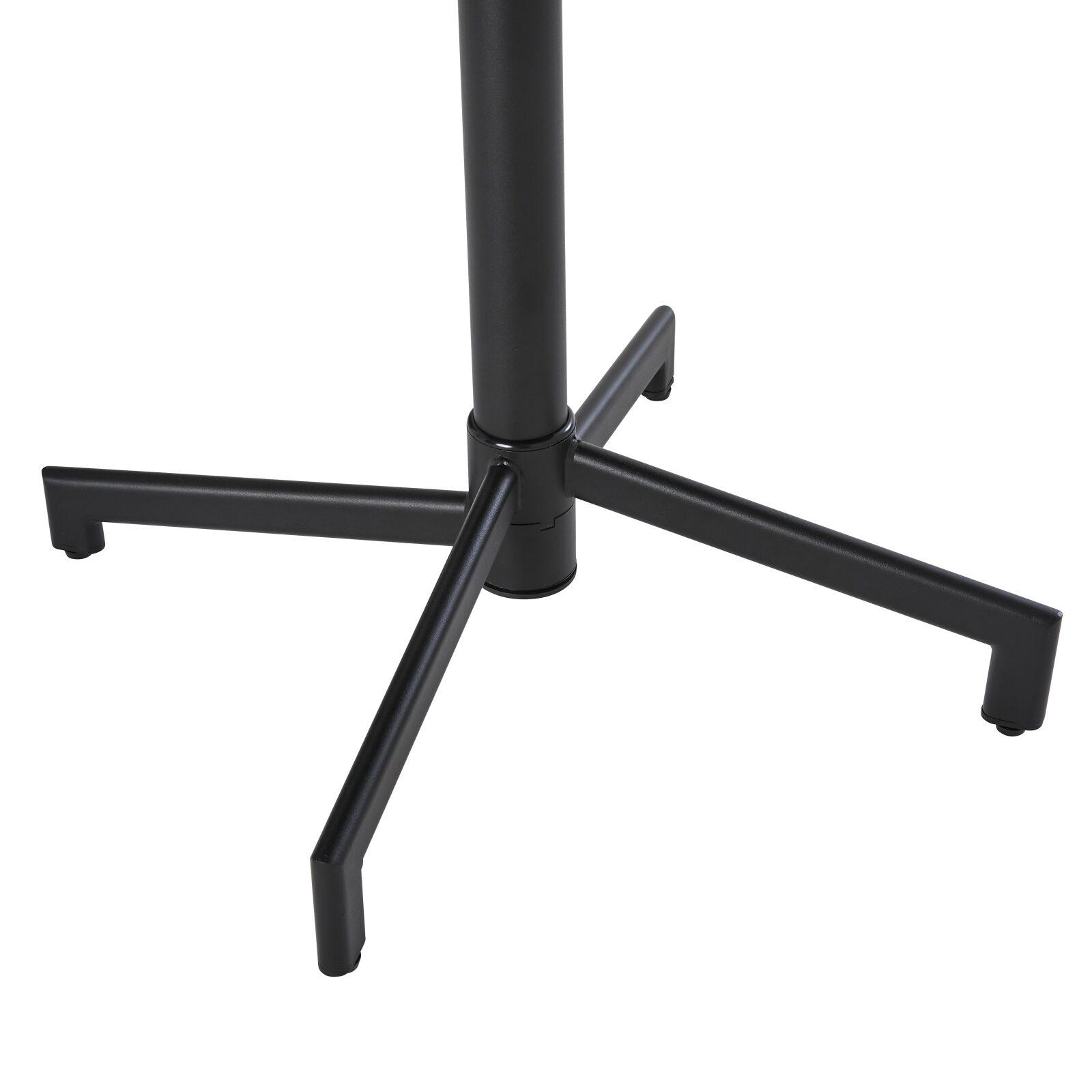 Tavolo da giardino bistrot quadrato inclnabile in metallo con piede incassato 70x70 cm e 2 sedie