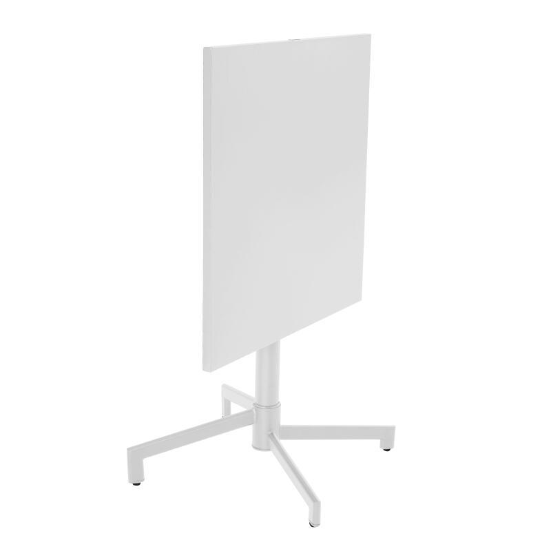 Tavolo da giardino bistrot quadrato inclnabile in metallo con piede incassato 70x70 cm e 2 sedie (3/9)