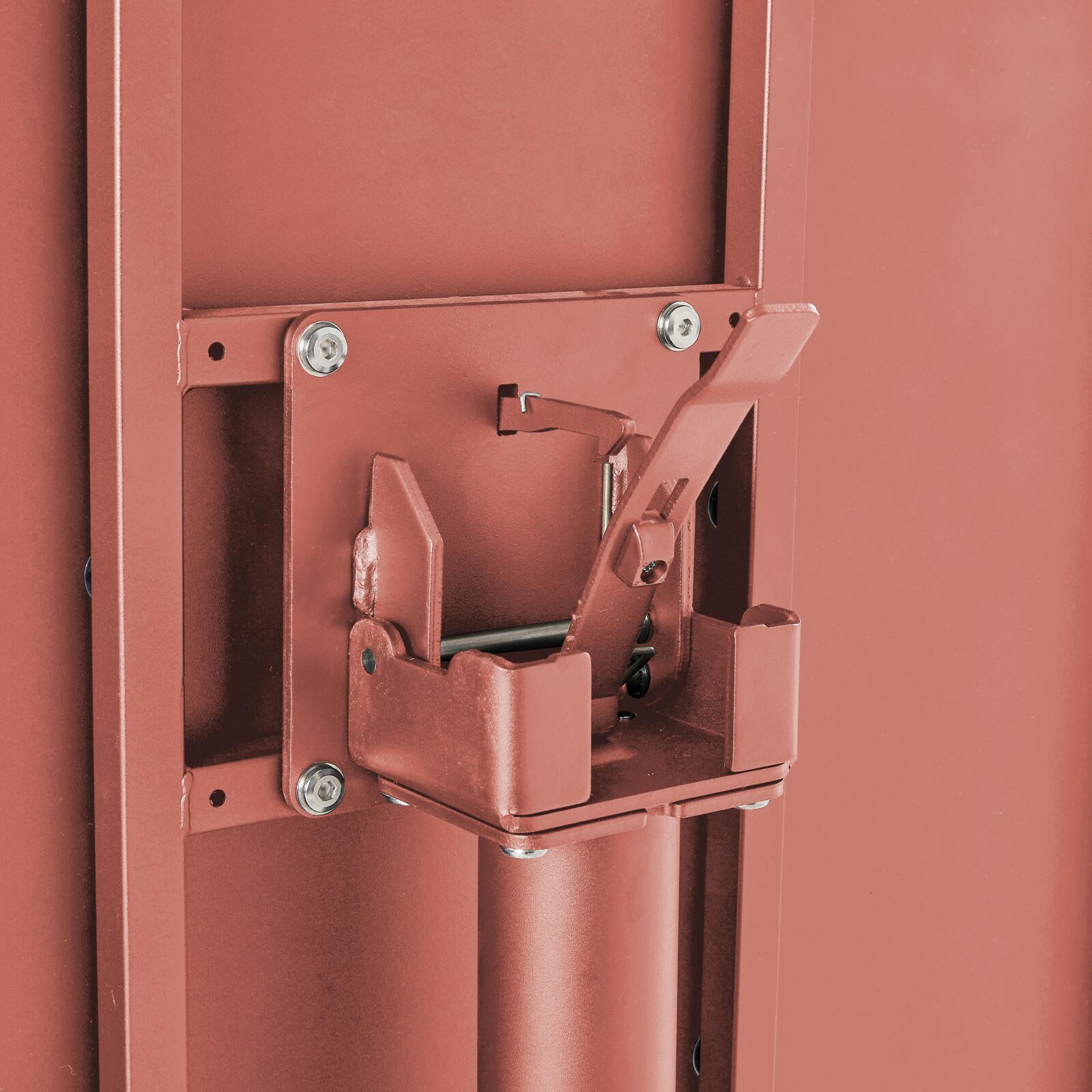 Tavolo da giardino bistrot quadrato inclnabile in metallo con piede incassato 70x70 cm e 2 sedie