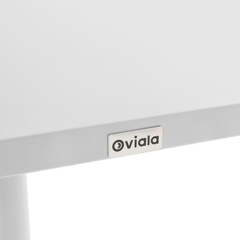 Tavolo da giardino bistrot quadrato inclnabile in metallo con piede incassato 70x70 cm e 2 sedie (4/9)