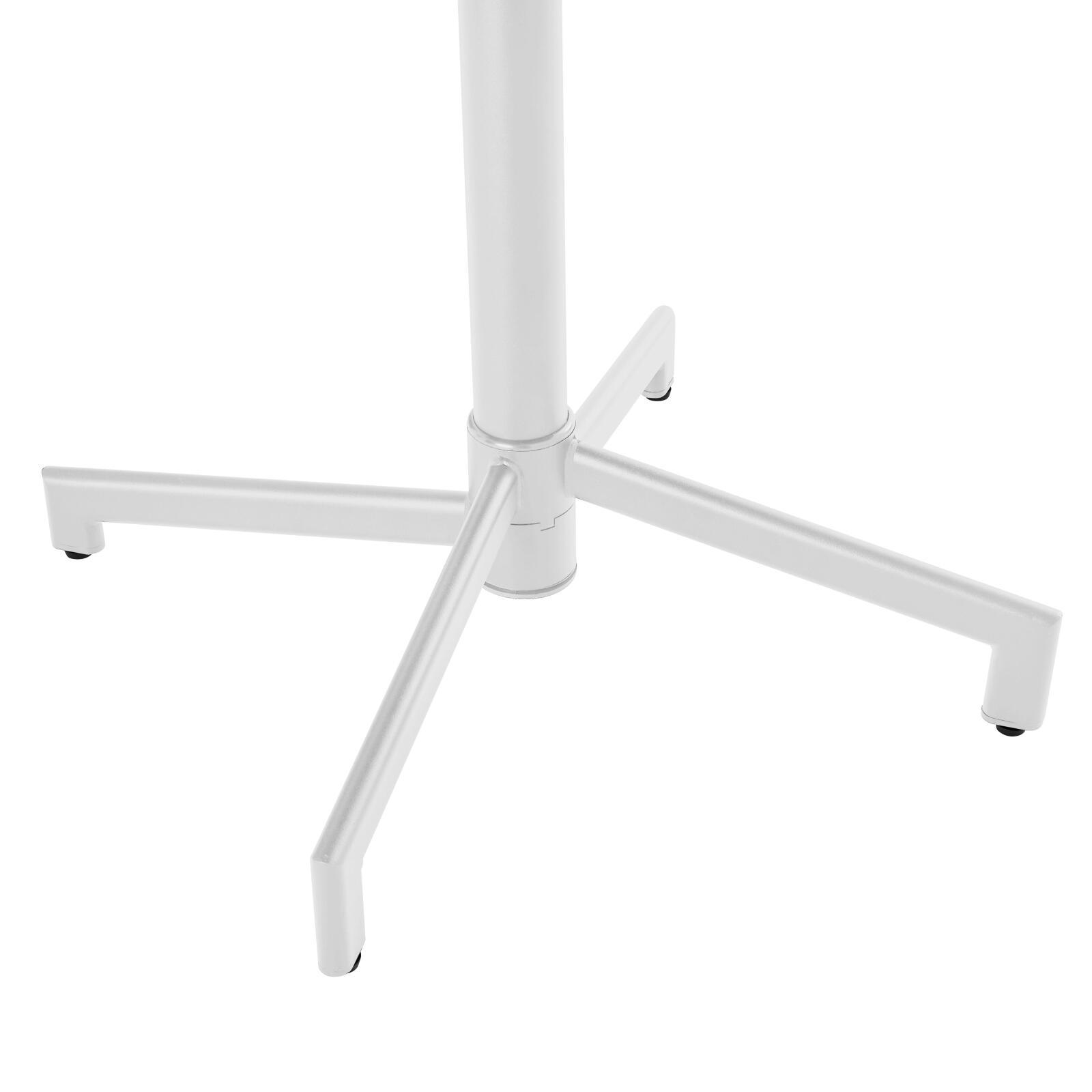 Tavolo da giardino bistrot quadrato inclnabile in metallo con piede incassato 70x70 cm e 2 sedie