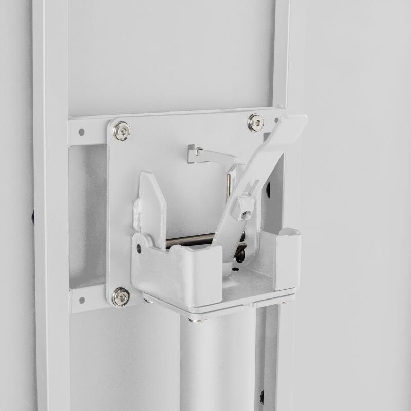 Tavolo da giardino bistrot quadrato inclnabile in metallo con piede incassato 70x70 cm e 2 sedie (6/9)