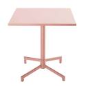 Tavolo da giardino bistrot quadrato inclnabile in metallo con piede incassato 70x70 cm e 2 sedie