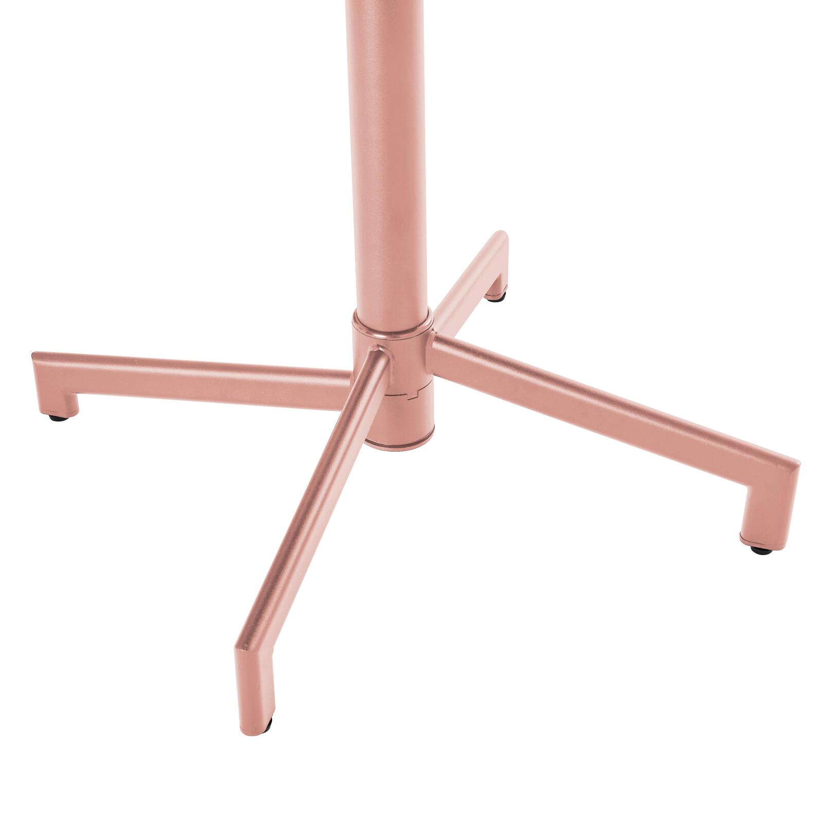 Tavolo da giardino bistrot quadrato inclnabile in metallo con piede incassato 70x70 cm e 2 sedie
