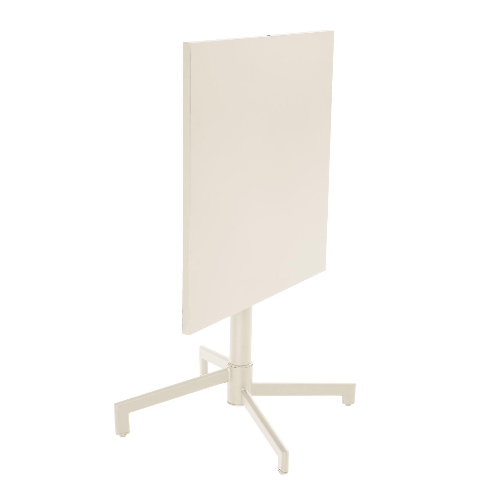 Tavolo da giardino bistrot quadrato inclnabile in metallo con piede incassato 70x70 cm e 2 sedie