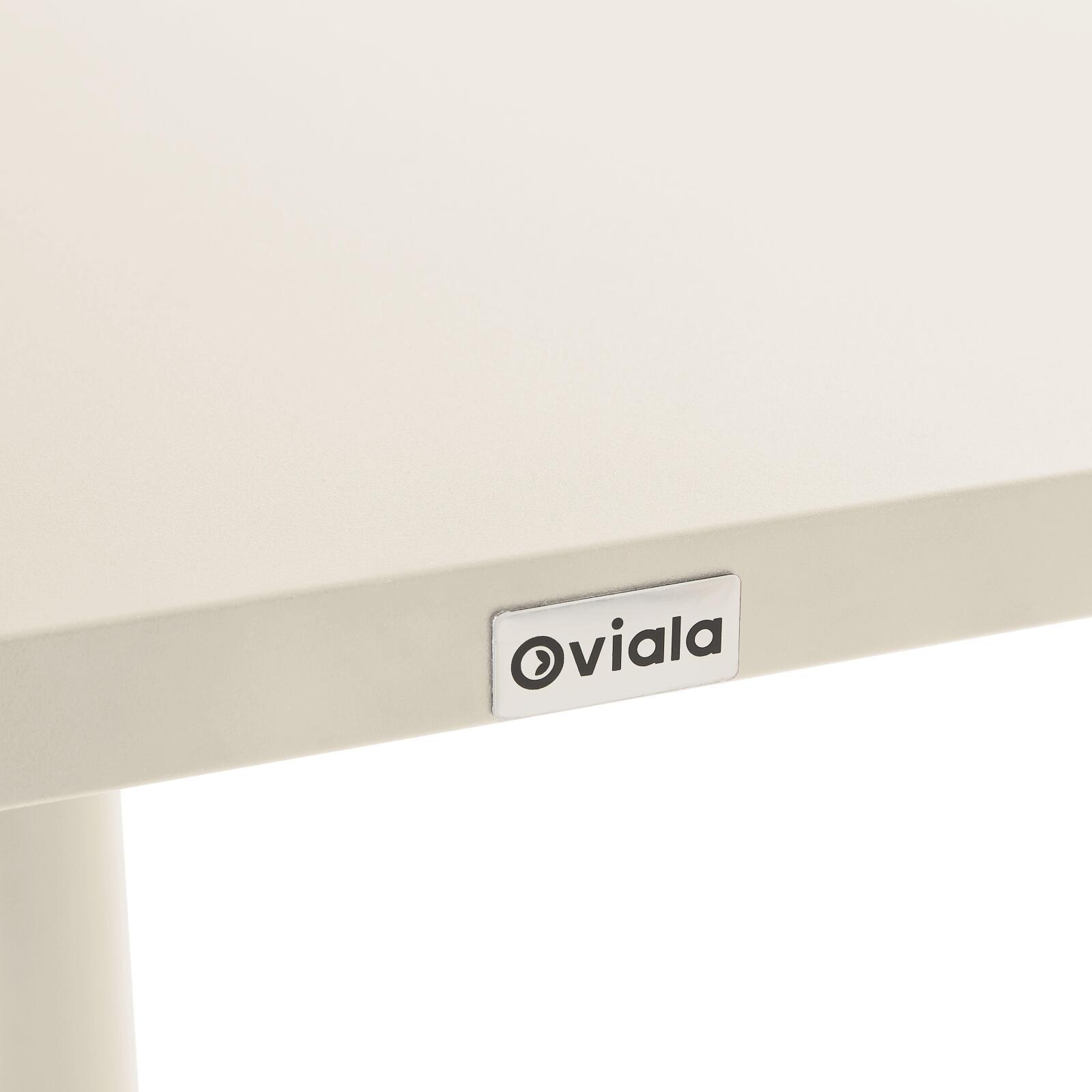 Tavolo da giardino bistrot quadrato inclnabile in metallo con piede incassato 70x70 cm e 2 sedie