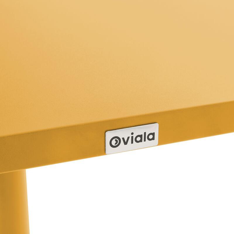 Tavolo da giardino bistrot quadrato inclnabile in metallo con piede incassato 70x70 cm e 2 sedie (4/9)