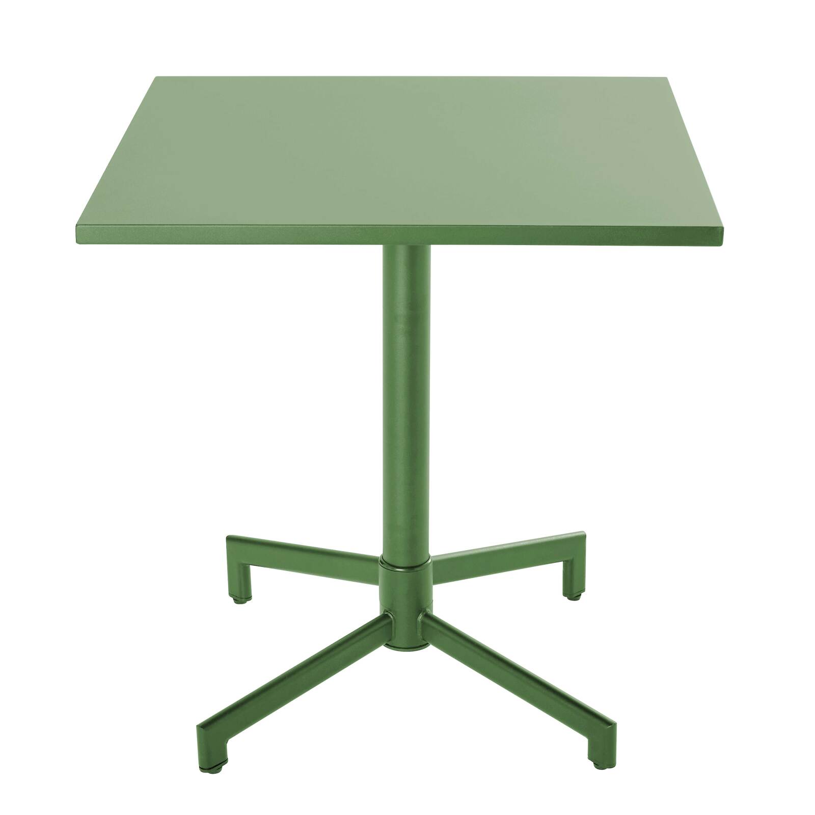Tavolo da giardino bistrot quadrato inclnabile in metallo con piede incassato 70x70 cm e 2 sedie