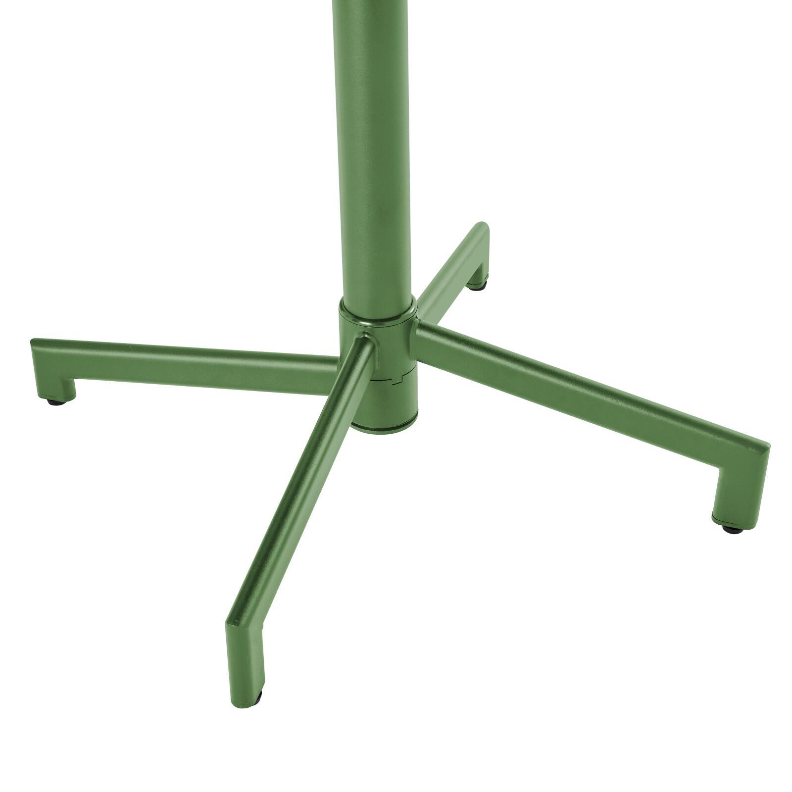 Tavolo da giardino bistrot quadrato inclnabile in metallo con piede incassato 70x70 cm e 2 sedie