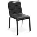 Tavolo da giardino bistrot quadrato inclnabile in metallo con piede incassato 70x70 cm e 2 sedie