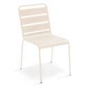 Tavolo da giardino bistrot quadrato inclnabile in metallo con piede incassato 70x70 cm e 2 sedie