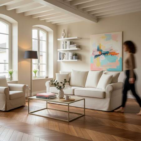 Divano 3 posti in tessutocon cuscino