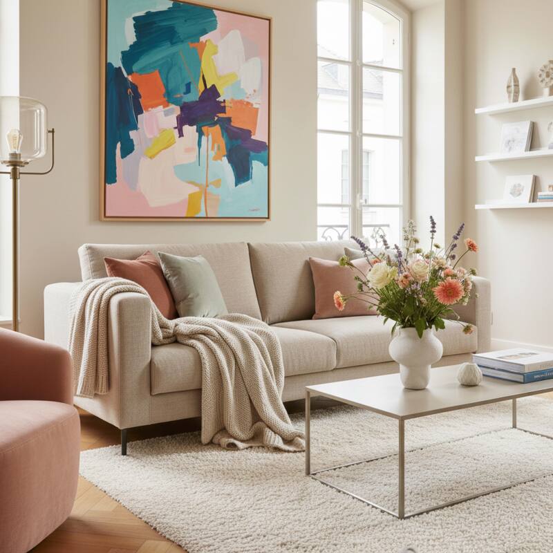 Divano 3 posti in tessuto screziato (2/7)