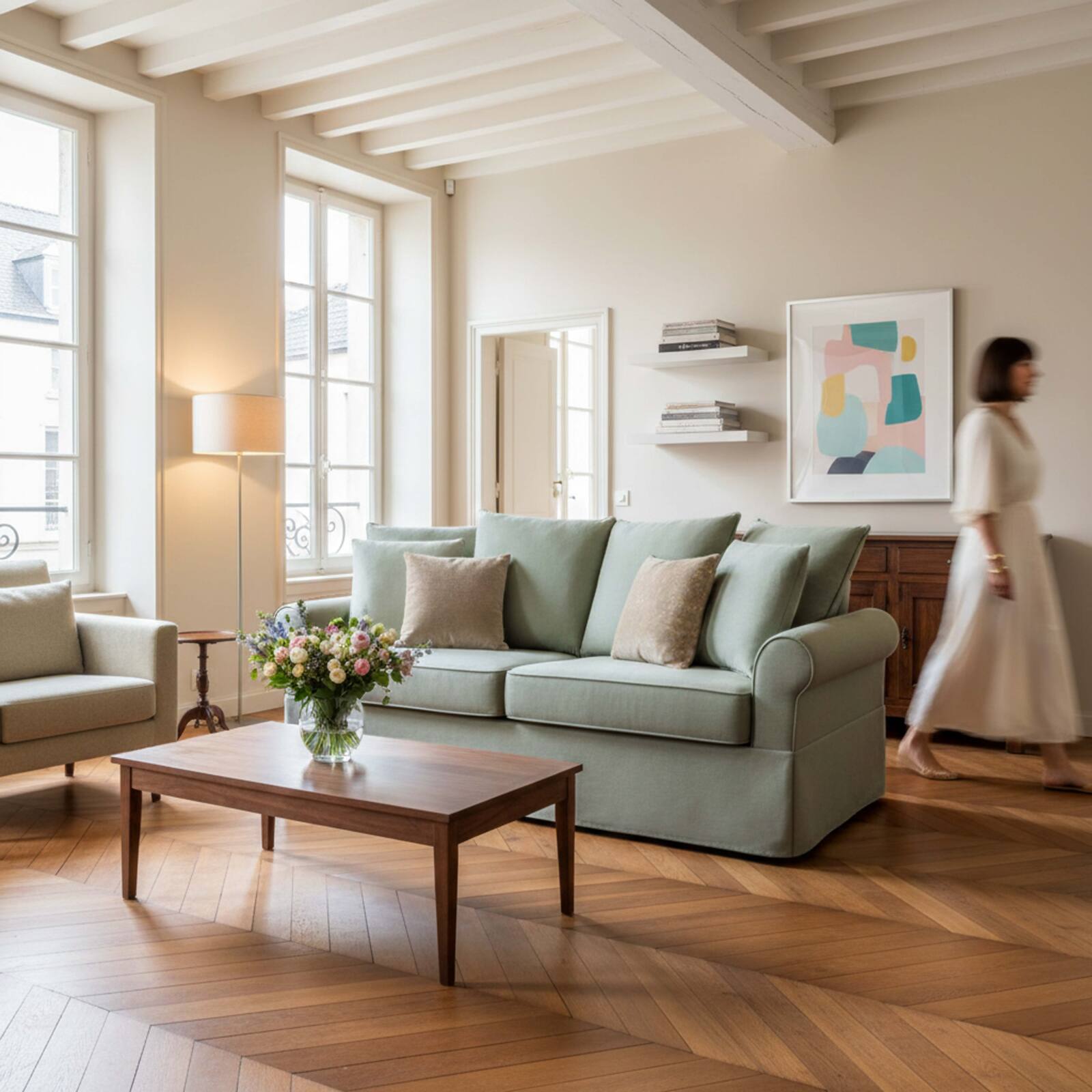 Divano 3 posti in tessutocon cuscino