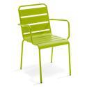 Tavolo da giardino bistrot quadrato pieghevole 70 x 70 cm in metallo e 2 sedie con braccioli