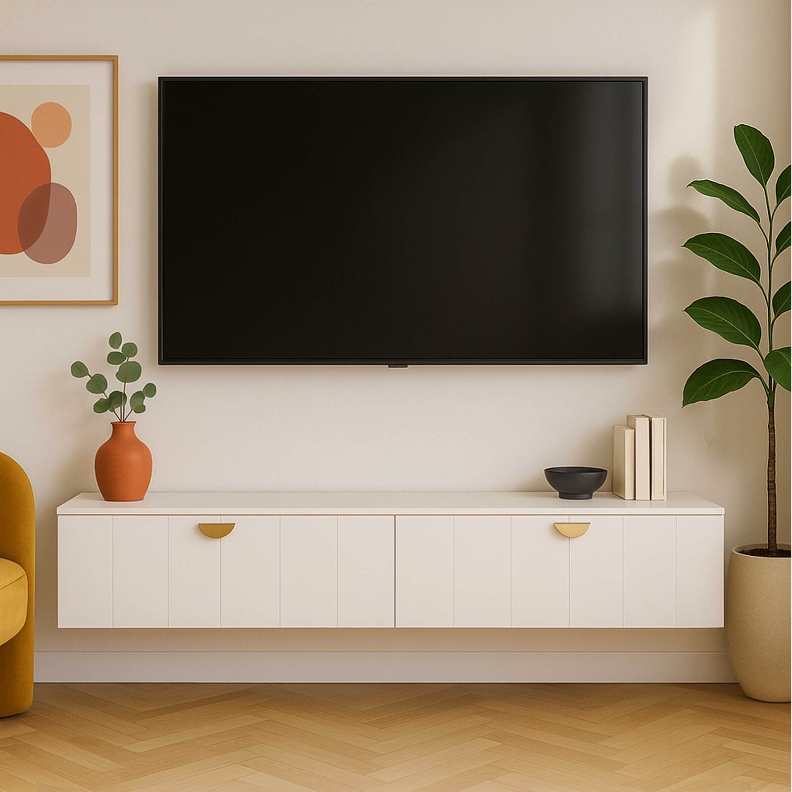 Mobile TV sospeso 160 cm stile moderno