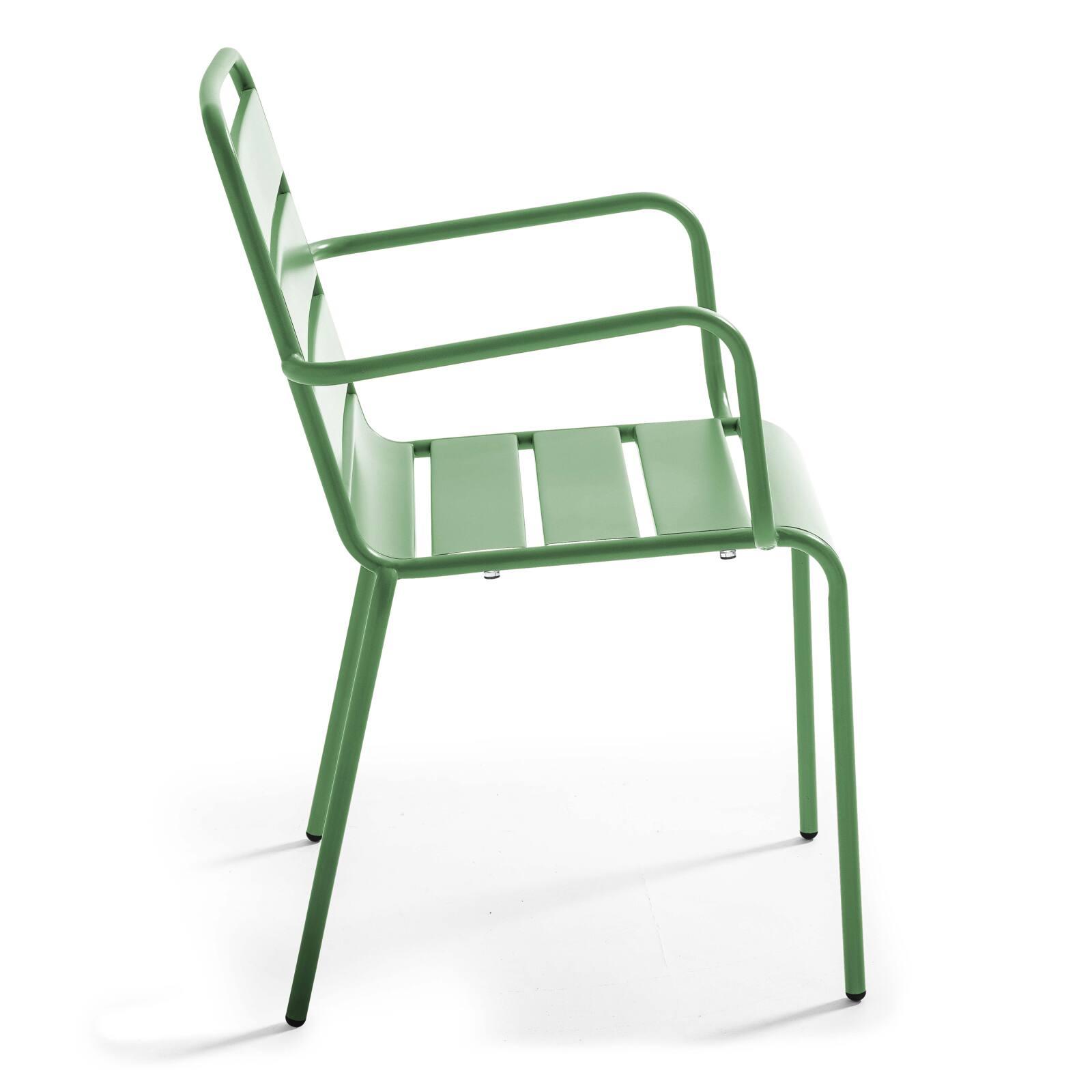 Tavolo da giardino bistrot in metallo quadrato inclinabile 70x70 cm e 2 sedie con braccioli