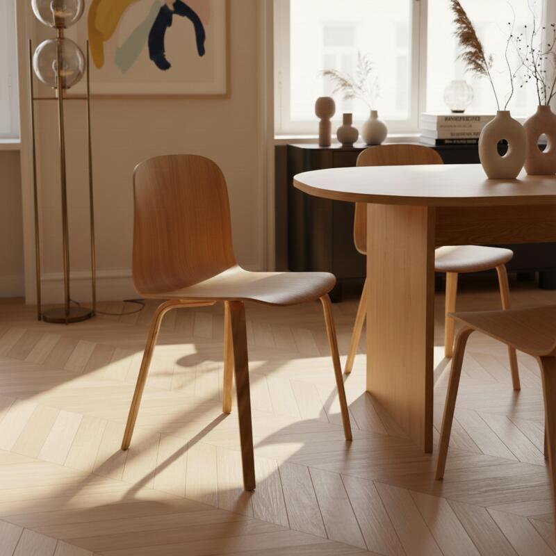 Sedie in compensato di rovere naturale FSC® - Set di 2
