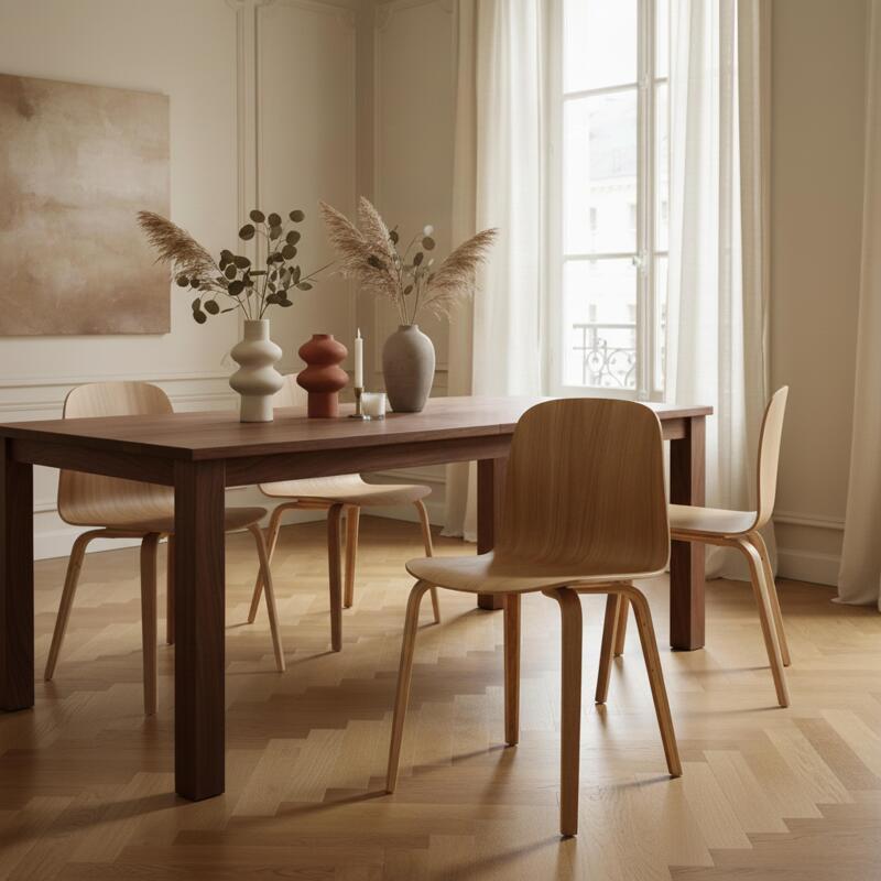 Sedie in compensato di rovere naturale FSC® - Set di 2 (2/8)