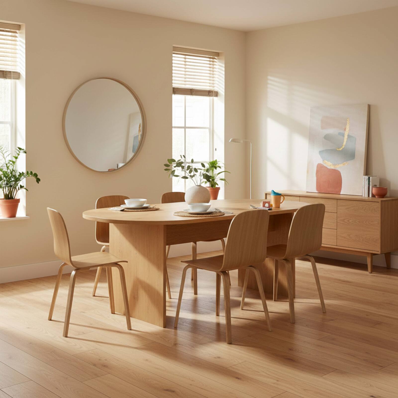 Sedie in compensato di rovere naturale FSC® - Set di 2