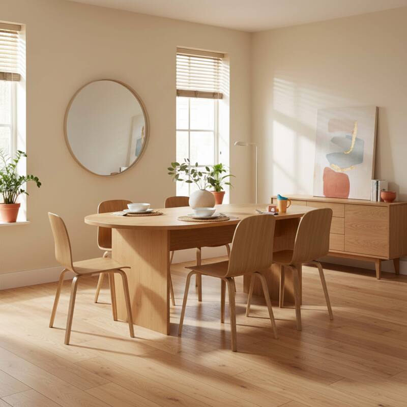 Sedie in compensato di rovere naturale FSC® - Set di 2 (7/8)