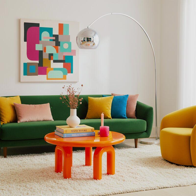 Tavolino da salotto effetto laccato rotondo Ø80 cm