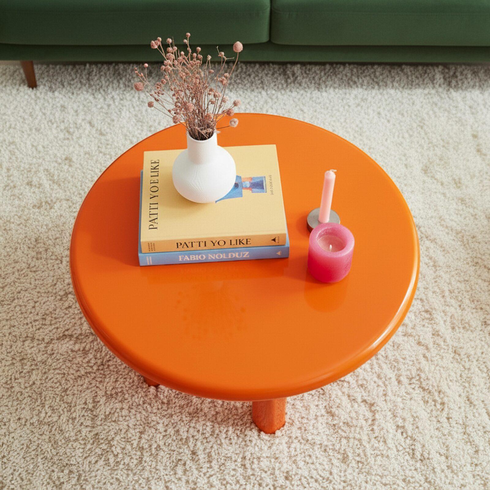 Tavolino da salotto effetto laccato rotondo Ø80 cm