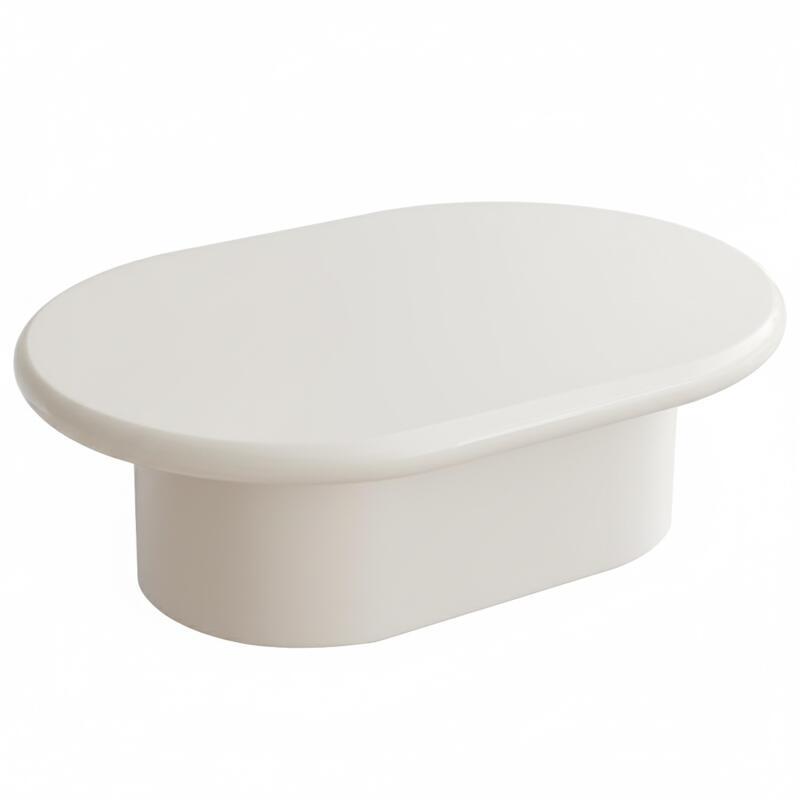 Tavolino da salotto effetto laccato ovale 100x70 cm