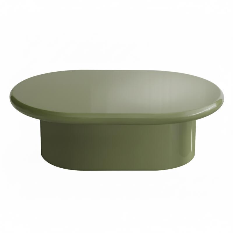 Tavolino da salotto effetto laccato ovale 100x70 cm (2/3)