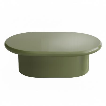 Tavolino da salotto effetto laccato ovale 100x70 cm (2/3)