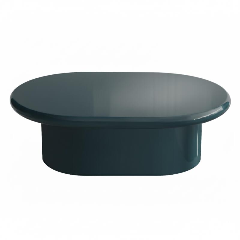 Tavolino da salotto effetto laccato ovale 100x70 cm (2/3)