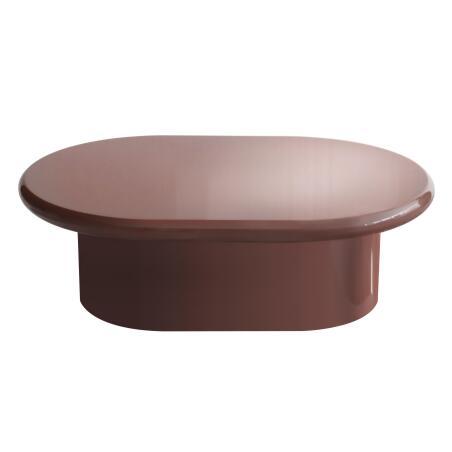 Tavolino da salotto effetto laccato ovale 100x70 cm (2/3)