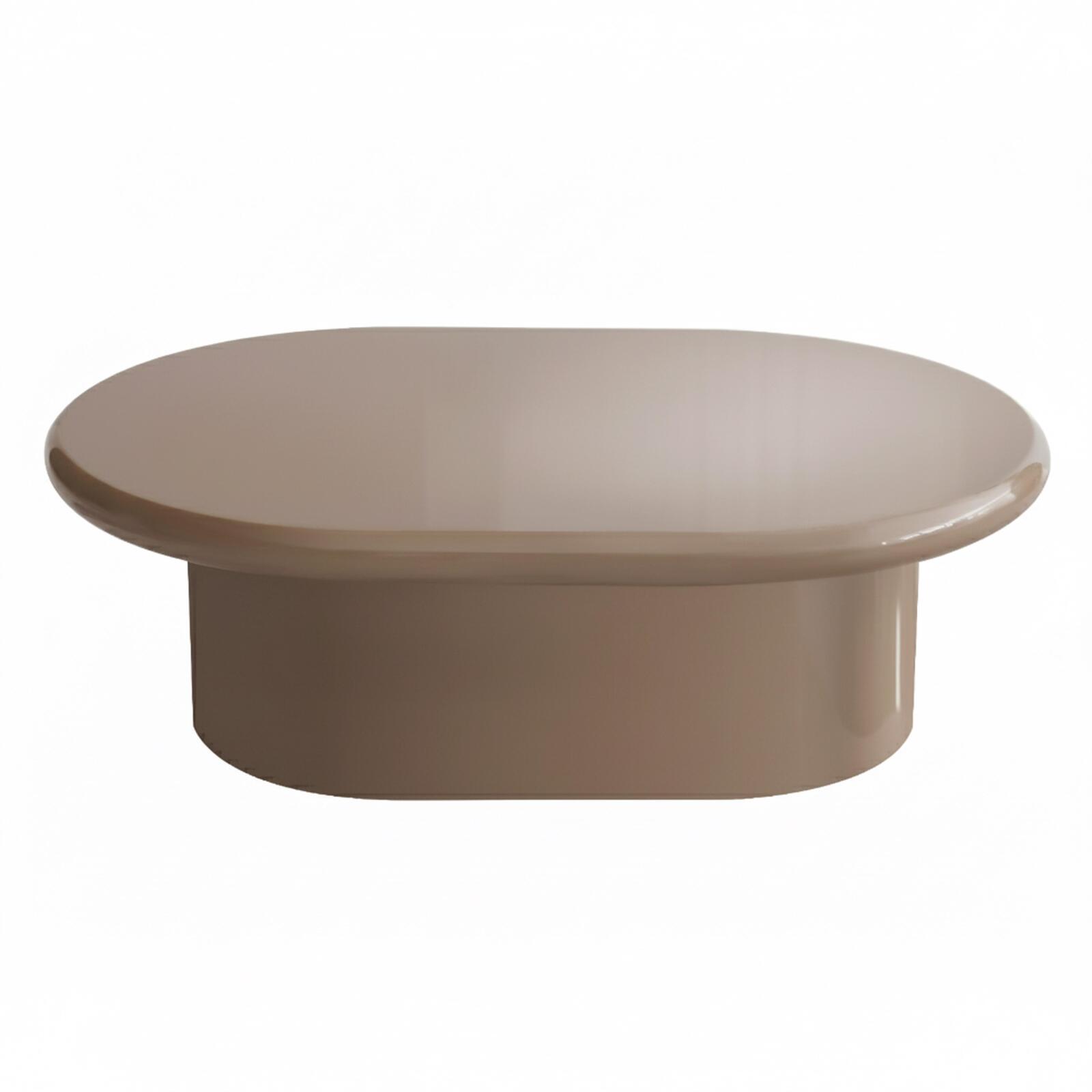 Tavolino da salotto effetto laccato ovale 100x70 cm